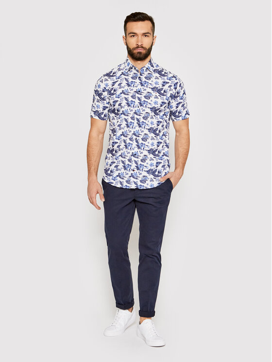 Camicia Large Floral Print MW0MW18449 Bianco