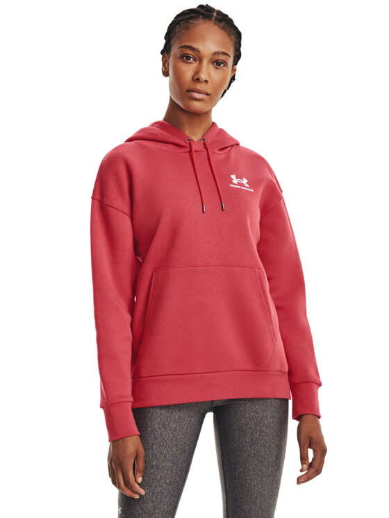 Under Armour Bluză Essential Fleece Hoodie 1373033 Roșu Regular Fit