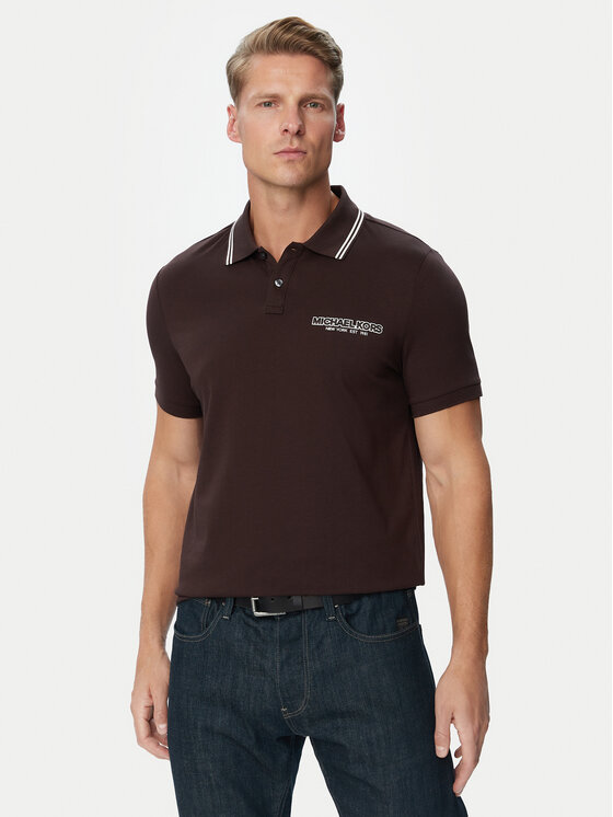 MICHAEL Michael Kors MICHAEL Michael Kors Polo särk CF6536S19P Tumepruun Regular Fit