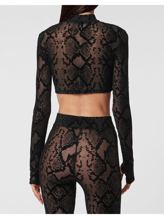 PHILIPP PLEIN PHILIPP PLEIN Blúzka 5631 Čierna Cropped Fit