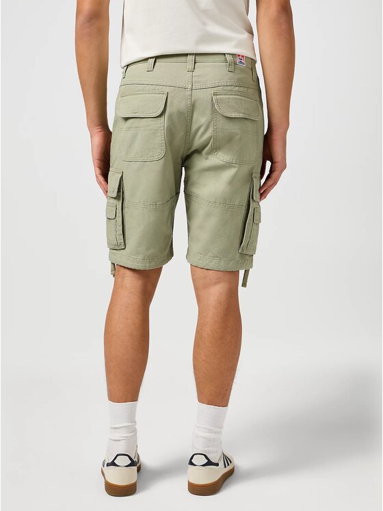 Wrangler Wrangler Szorty materiałowe CJ CARGO SHORTS Zielony Regular Fit