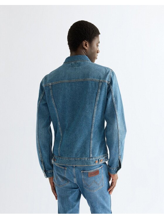 Wrangler Wrangler Kurtka jeansowa DENIM JACKET Niebieski Regular Fit
