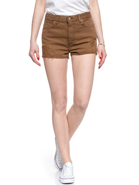 Wrangler Wrangler Szorty jeansowe THE SHORT Brązowy Regular Fit