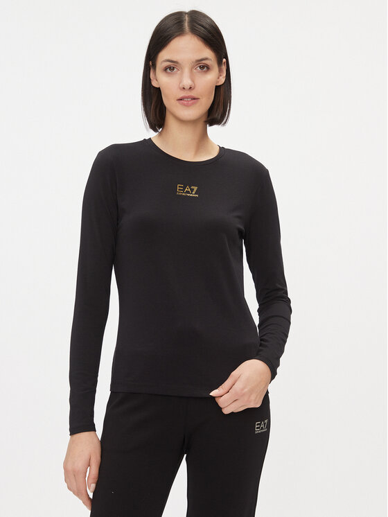 EA7 Emporio Armani Bluză 6RTT24 TJDZZ 0200 Negru Regular Fit