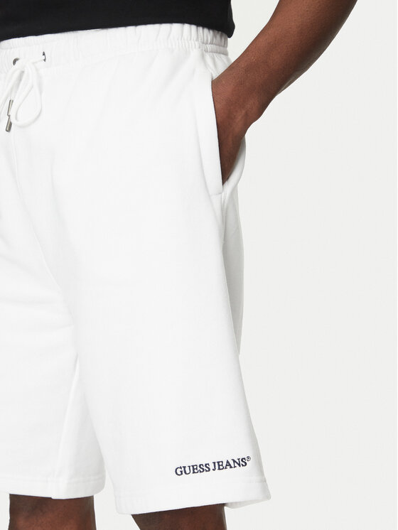 Guess Jeans Guess Jeans Športové kraťasy M5GD49 KCPR1 Biela Regular Fit