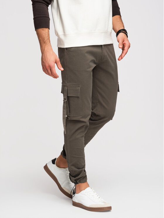 Ombre Ombre Cargo kalhoty P1516 Tmavě šedá Regular Fit