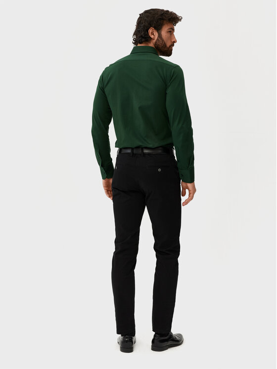 Evenemen Evenemen Koszula Stickat Zielony Slim Fit
