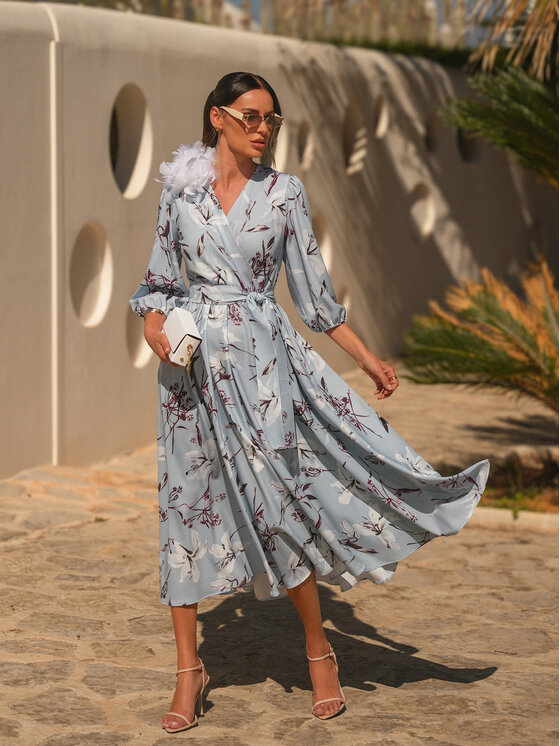 LIDIA KALITA LIDIA KALITA Sukienka koktajlowa Bel Niebieski Flare Fit