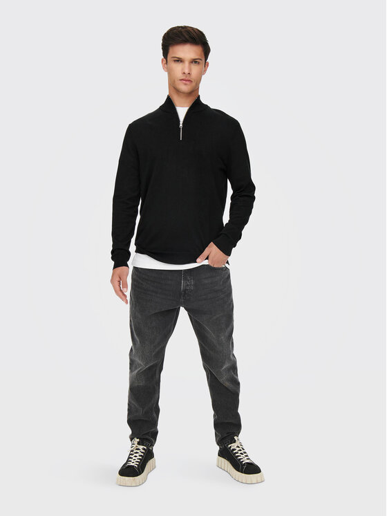 Only & Sons Only & Sons Pulover Wyler 22021264 Negru Regular Fit