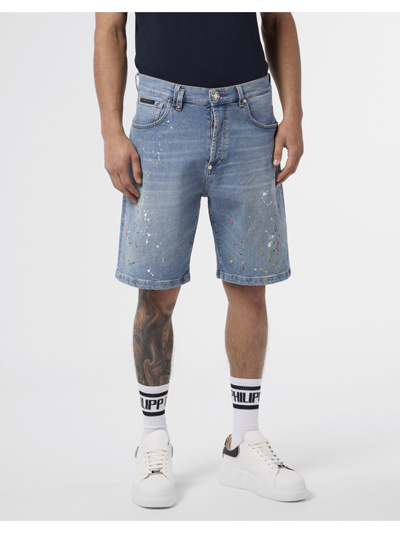 PHILIPP PLEIN PHILIPP PLEIN Szorty jeansowe 29790 Niebieski Regular Fit