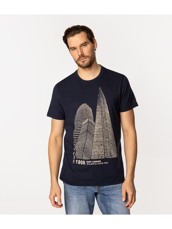 Lee Cooper Lee Cooper T-Shirt LONDON7 1160 Granatowy Slim Fit