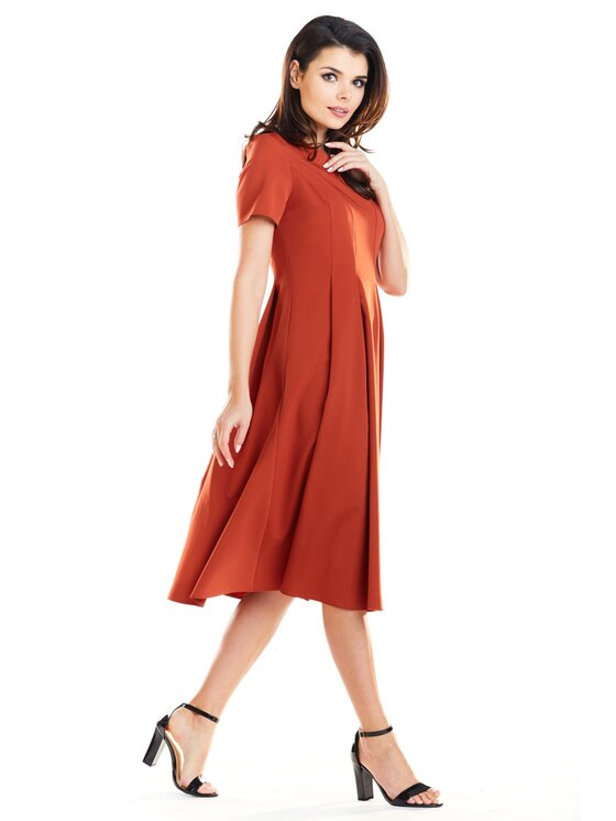 Awama Awama Sukienka A253 Czerwony Basic Fit