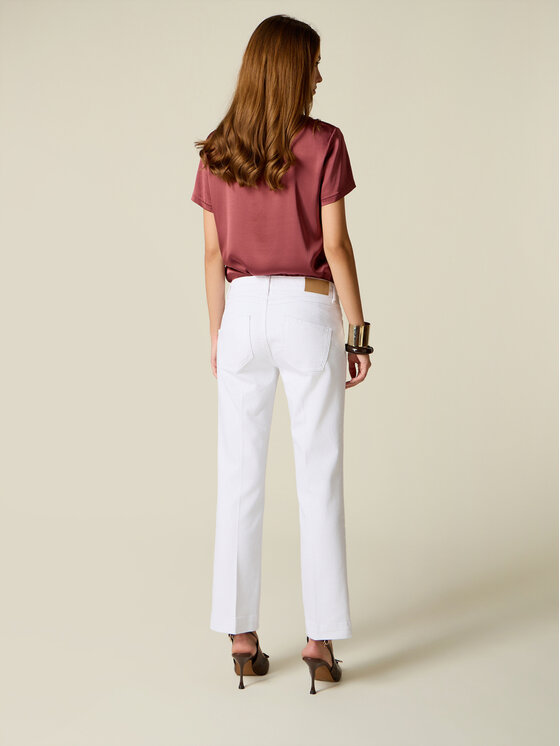 Oltre Oltre Pantaloni di tessuto P751R009379N011 Bianco Regular Fit