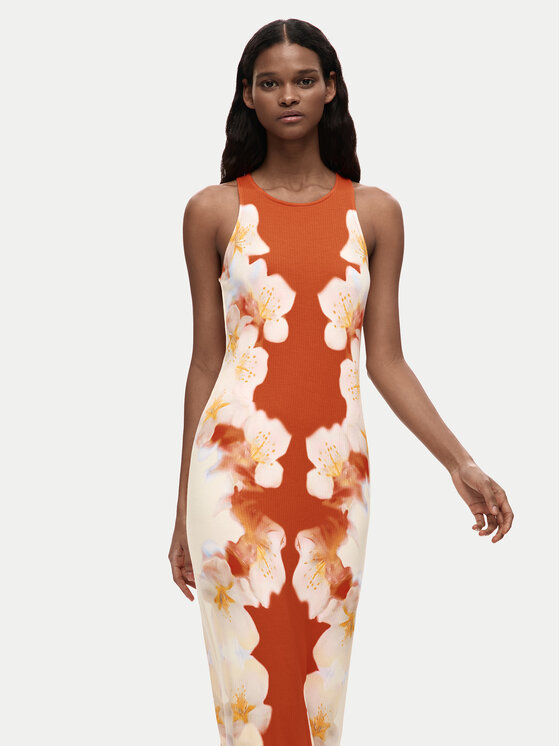 Desigual Desigual Každodenní šaty Jasmine 26SWVK37 Oranžová Slim Fit