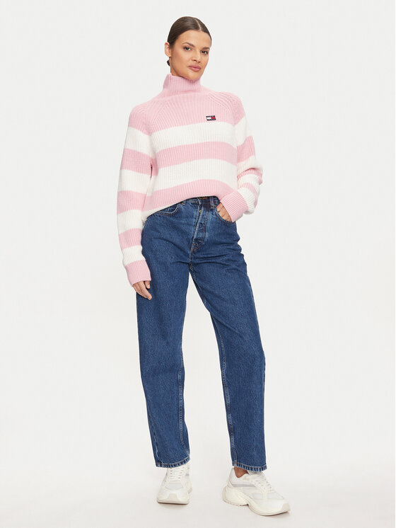 Tommy Jeans Tommy Jeans Rollkragenpullover Badge DW0DW19914 Rosa Regular Fit