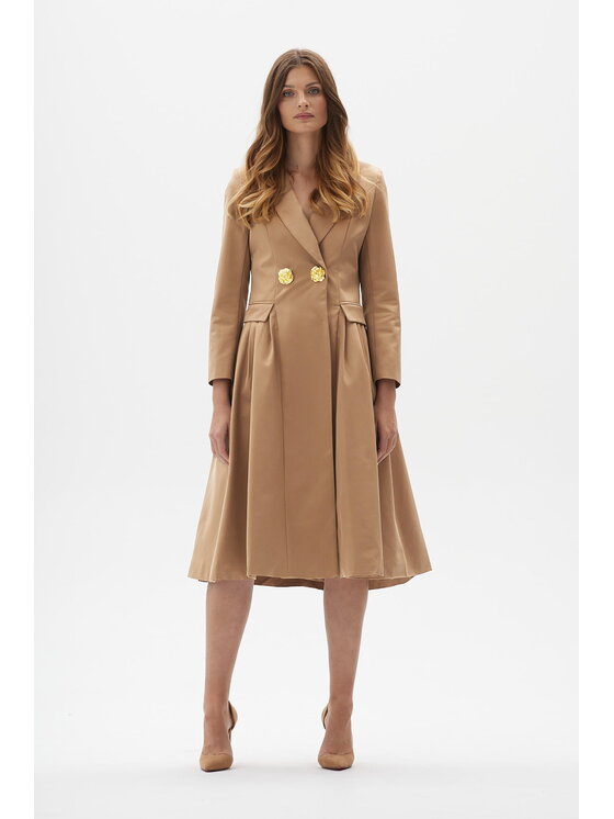 Castellani Castellani Sukienka Irma Beżowy Regular Fit