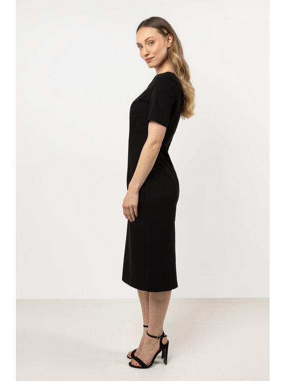 Awama Awama Sukienka koktajlowa A706 Czarny Basic Fit
