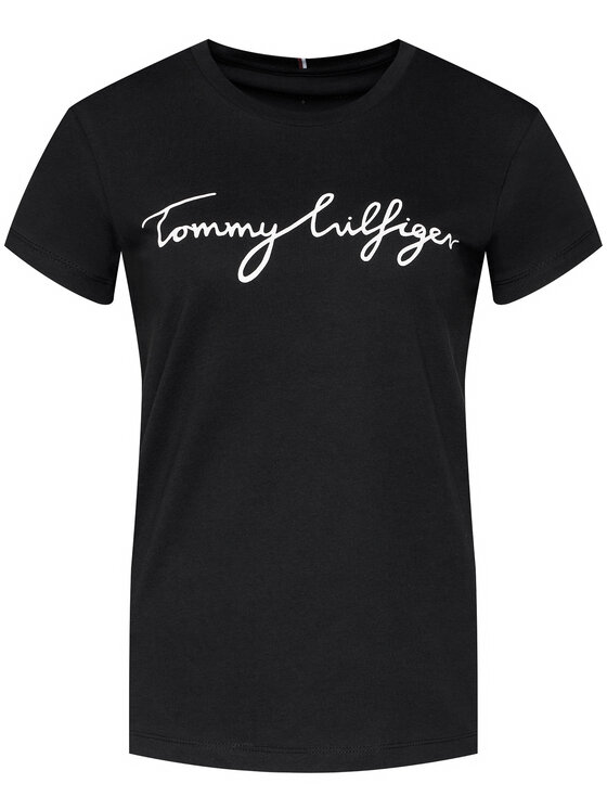 Tommy Hilfiger Tommy Hilfiger T-Shirt Heritage Crew Neck Graphic Tee WW0WW24967 Černá Regular Fit