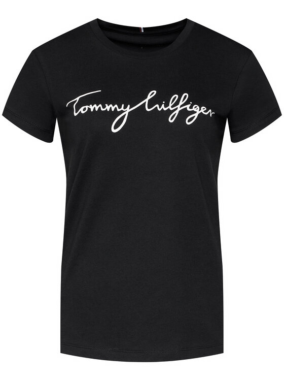Tommy Hilfiger Tommy Hilfiger Tricou Heritage Crew Neck Graphic Tee WW0WW24967 Negru Regular Fit