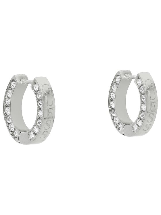 Guess Guess Σκουλαρίκια Circle Lights JUBE03 160JW Ασημένια επίστρωση από ρόδιο