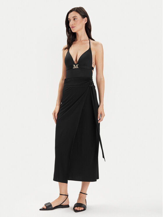 Max Mara Beachwear Max Mara Beachwear Midi suknja Beato 2416691069 Crna Regular Fit