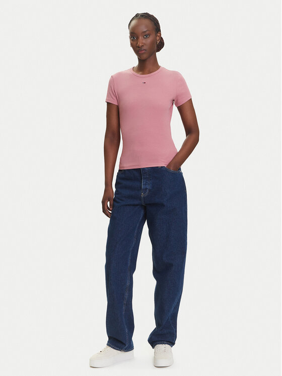 Tommy Jeans Tommy Jeans Тишърт Essential DW0DW17383 Розов Slim Fit
