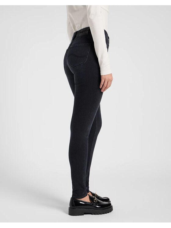 Lee Lee Jeansy SCARLETT HIGH Szary Skinny Fit