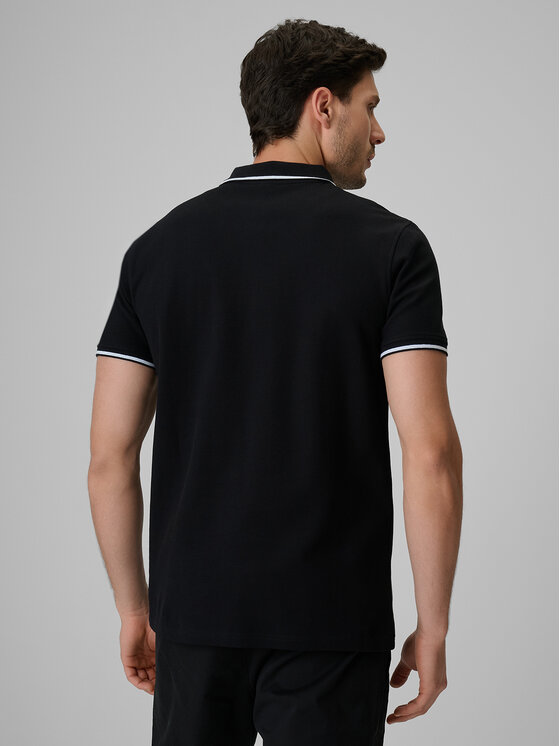 4F 4F Polo LAKESIDE ESCAPE Czarny Regular Fit