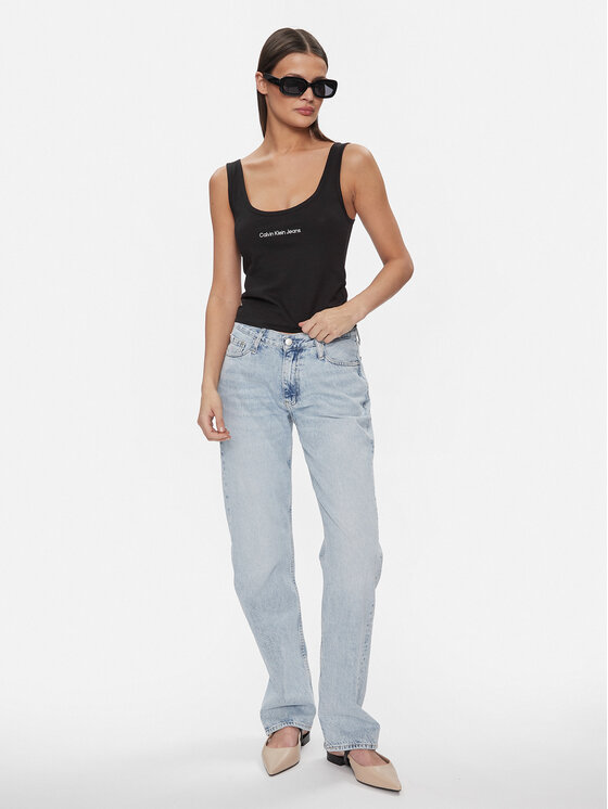 Calvin Klein Jeans Calvin Klein Jeans Top Institutional J20J221064 Čierna Slim Fit