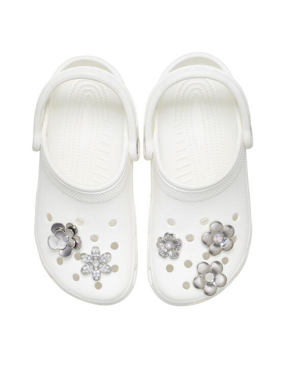 Crocs Crocs Apavu rotājums Jibbitz Monochrome Slvr Flwrs 5 Pack 10013258 Daudzkrāsains