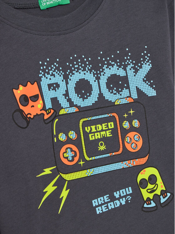 United Colors Of Benetton United Colors Of Benetton Bluzka 3ATNG10G7 Szary Regular Fit