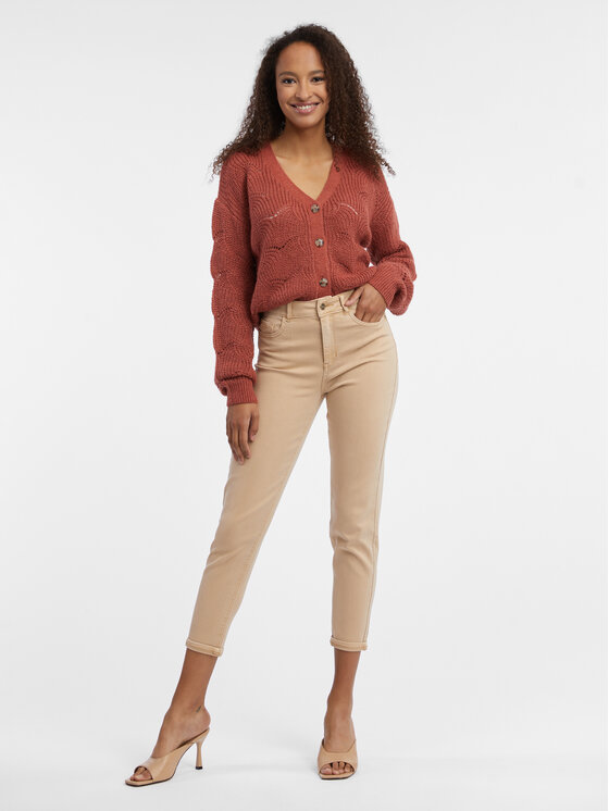 Orsay Orsay Jeansy 314096092000__34 Beżowy Slim Fit