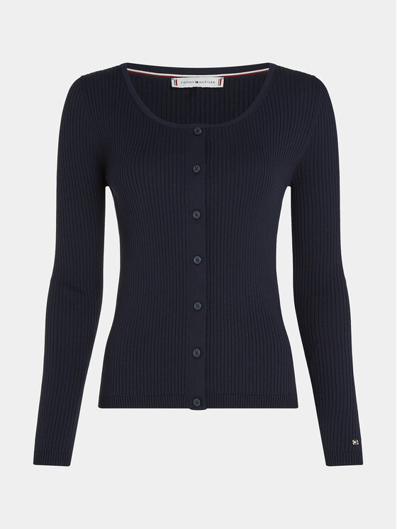 Tommy Hilfiger Tommy Hilfiger Strickjacke WW0WW38995 Dunkelblau Slim Fit