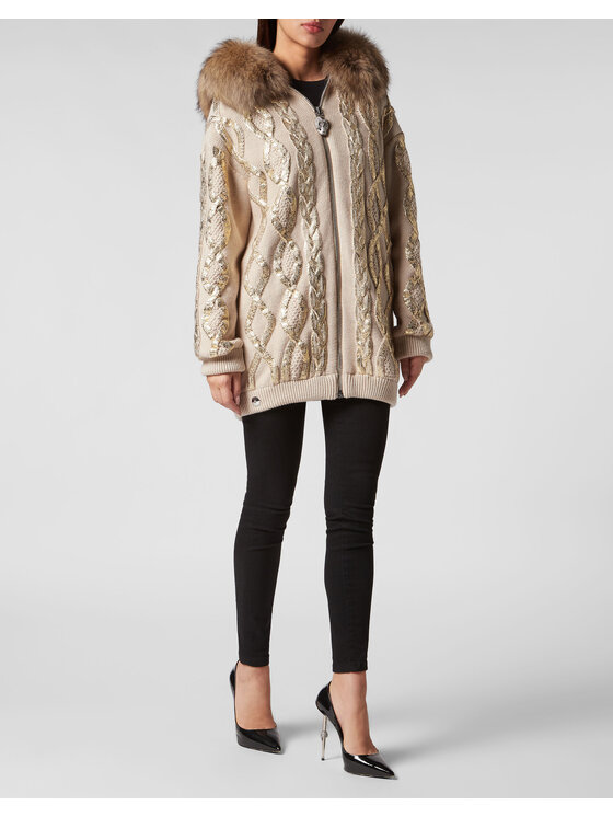 PHILIPP PLEIN PHILIPP PLEIN Kardigan 2209 Złoty Regular Fit