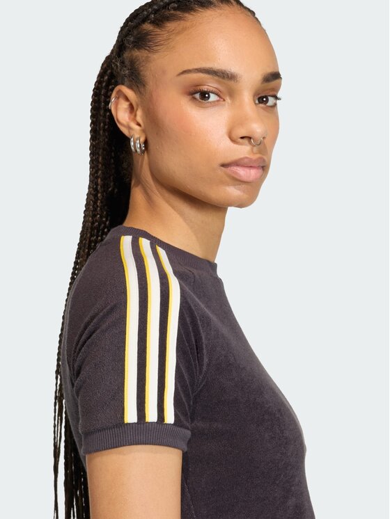 adidas adidas T-Shirt TERRY TOWEL CALI TEE Czarny Slim Fit