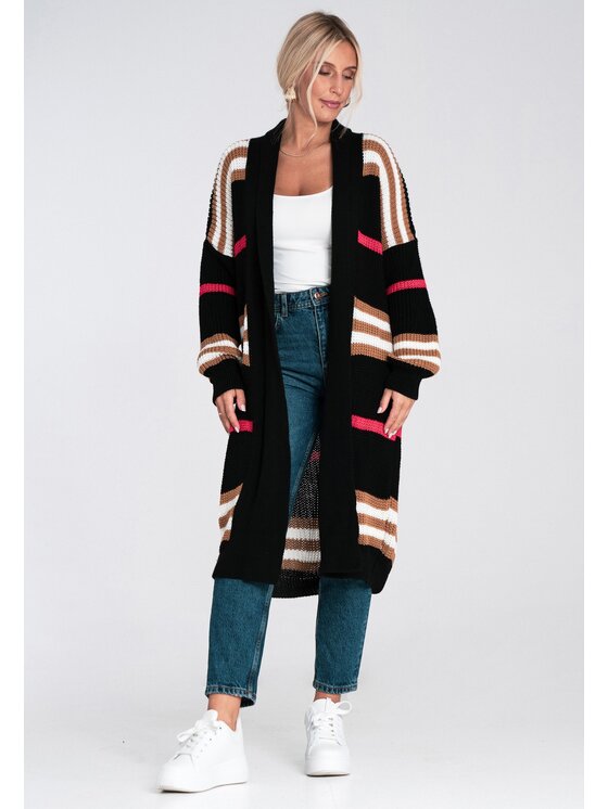 FIGL FIGL Kardigan M1246 Czarny Regular Fit