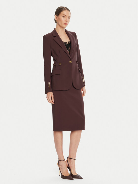Elisabetta Franchi Elisabetta Franchi Marynarka GI-175-56E2 Bordowy Regular Fit