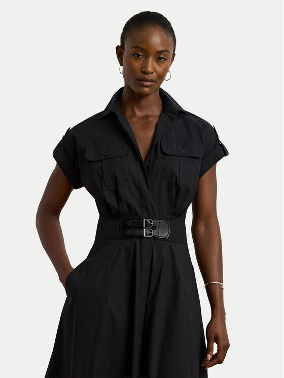 LAUREN RALPH LAUREN LAUREN RALPH LAUREN Marškinių tipo suknelė 200973594001 Juoda Regular Fit