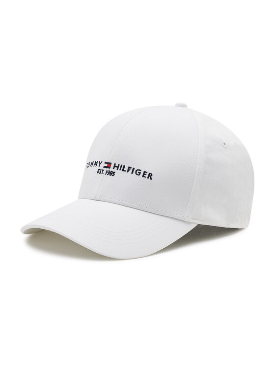 Tommy Hilfiger Cepure ar nagu Th Established Cap AM0AM07352 Balts