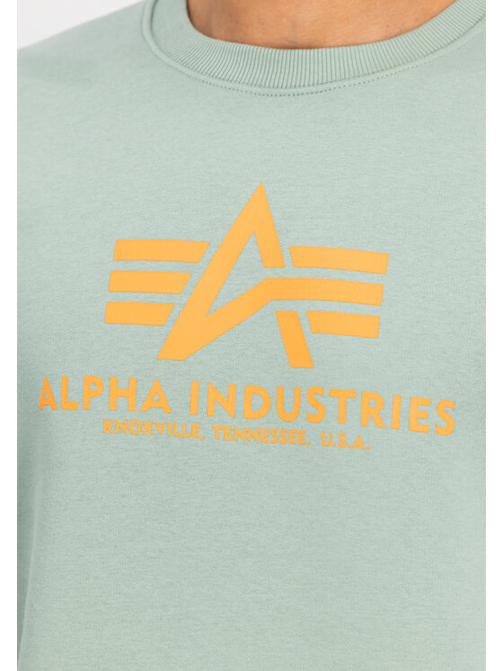 Alpha Industries Alpha Industries Bluza Basic Big Logo Sweatshirt Zielony Regular Fit