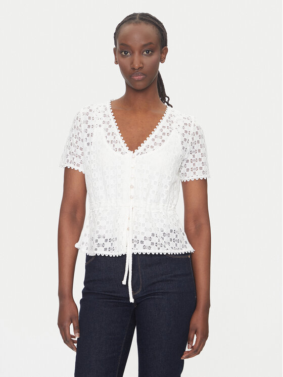 Morgan Morgan Bluse 231-DATE Weiß Slim Fit