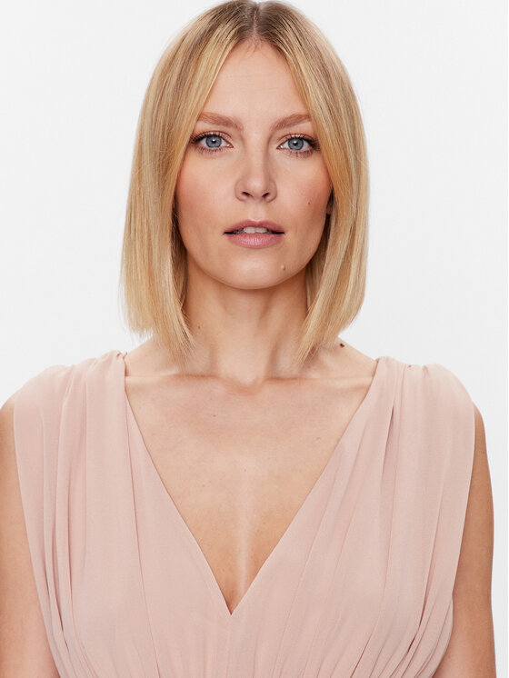 ViCOLO ViCOLO Коктейльна сукня TE0064 Бежевий Regular Fit