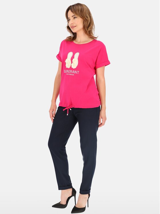 Perso Perso T-Shirt TCE249000F Fialová Regular Fit