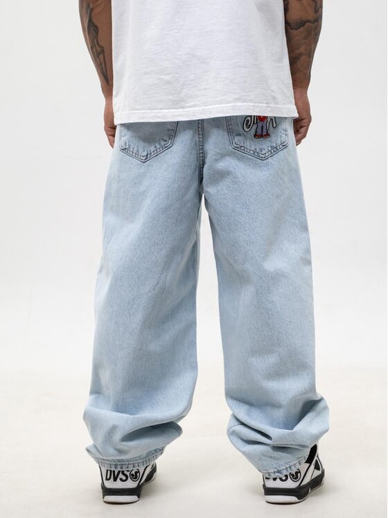 Jigga Wear Jigga Wear Jeansy Szerokie luźne spray 130755 Niebieski jasny Baggy Fit