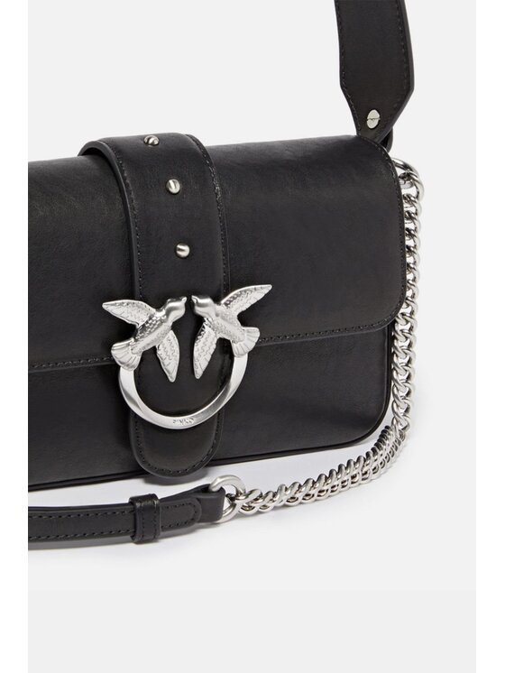 PINKO PINKO Дамска чанта Love One Slouchy Zip Mini AI 25-26 PLTT 105345 A2JG Черен