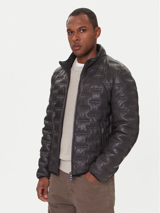 Milestone Milestone Geacă de piele Alonso 5310196 0715 Negru Regular Fit