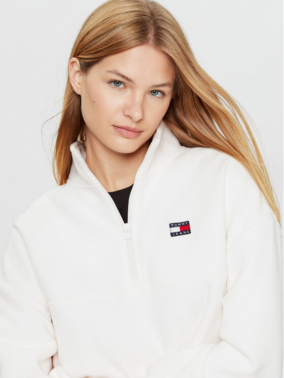 Tommy Jeans Tommy Jeans Felpa di pile DW0DW16271 Écru Oversize