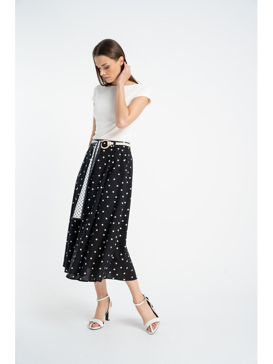 CLICK CLICK Midi sukně 50-725 Černá Classic Fit