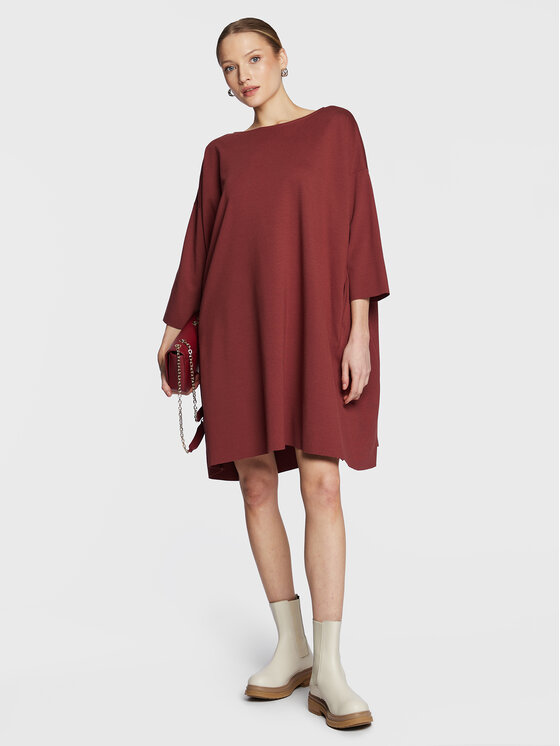 Liviana Conti Liviana Conti Kleid für den Alltag F3SI16 Dunkelrot Relaxed Fit