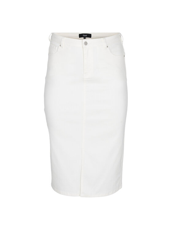 Zizzi Zizzi Jeans suknja J10771A Bijela Regular Fit
